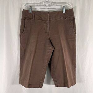 J Jill Shorts Women's 4 Brown Chino Genuine Fit Below Waist Stretch Cotton Blend
